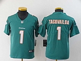 Youth Nike Dolphins 1 Tua Tagovailoa Aqua 2020 NFL Draft First Round Pick Vapor Untouchable Limited Jersey